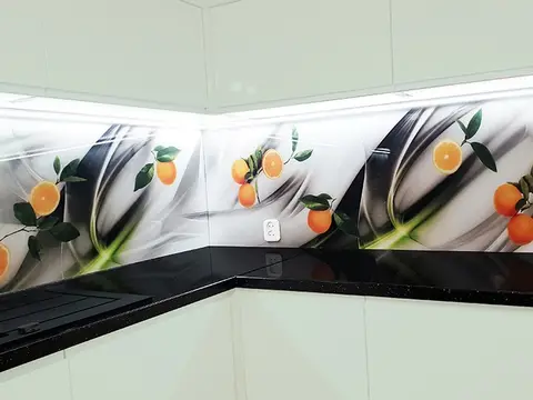 Panel szklany pomarancze smugi