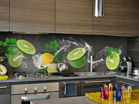 Panel szklany kuchnia limonki