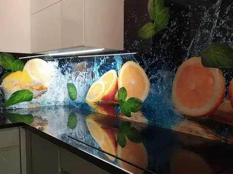 Panel szklan szklo pomarancze woda