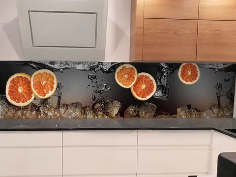 Panel szklany kostki lodu woda