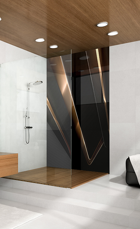 panele szklane do lazienki geometryczne