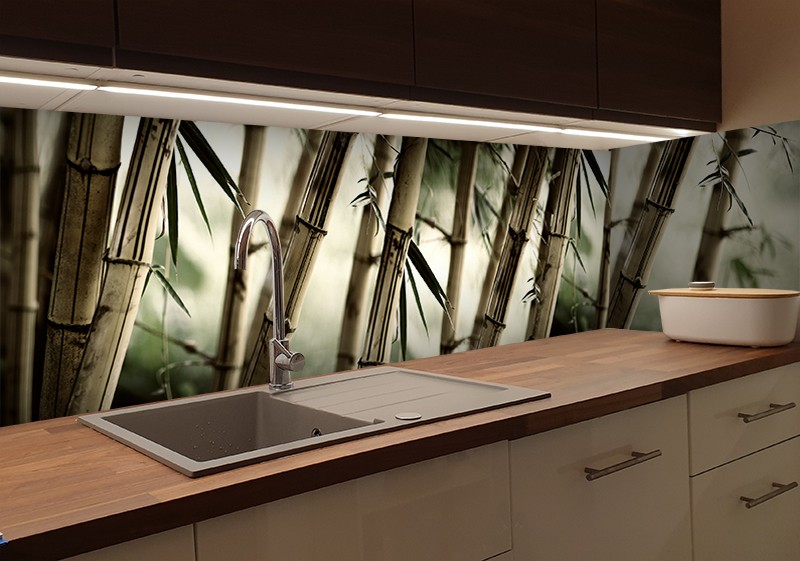 panel szklany kuchnia bambusy