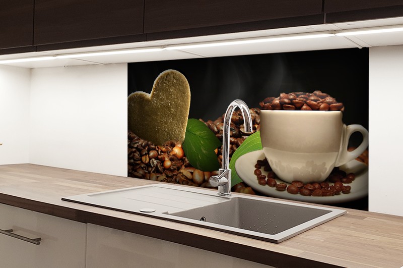 szklany panel kuchnia splashback kawa