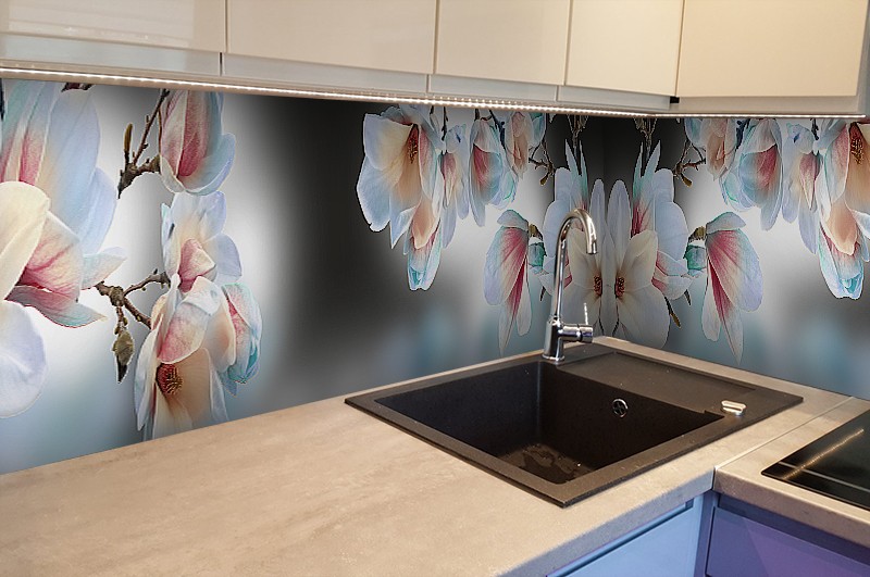 szklo kuchnia panel storczyki