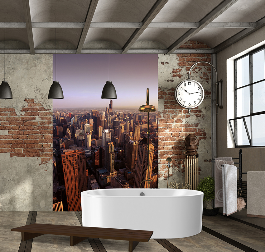 panel szklany lazienka newyork