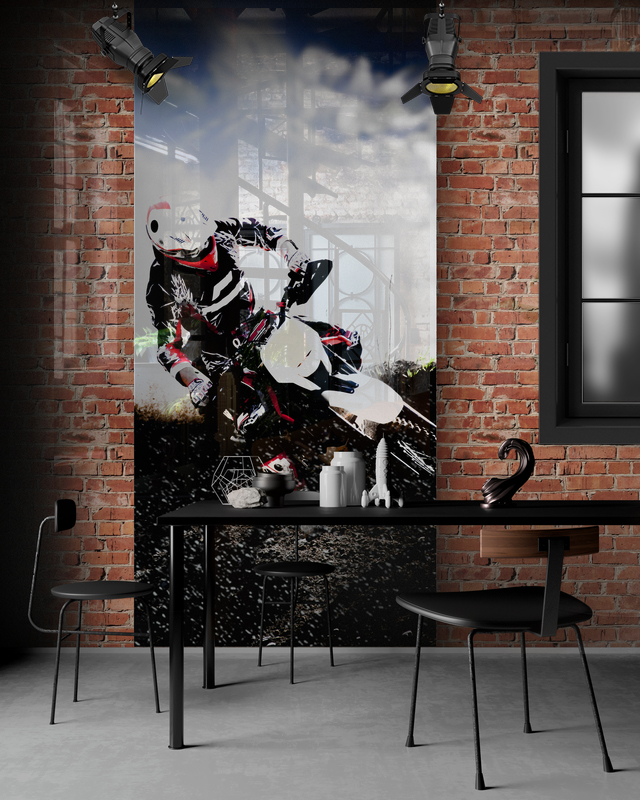 panel szklany loft motocross